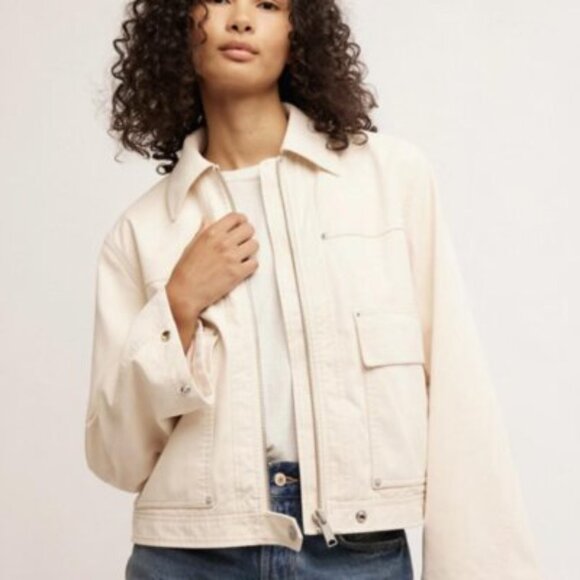 Suede Leather Free People Blair Jacket - Ivory / Cream, vegan - Picture 3 of 12